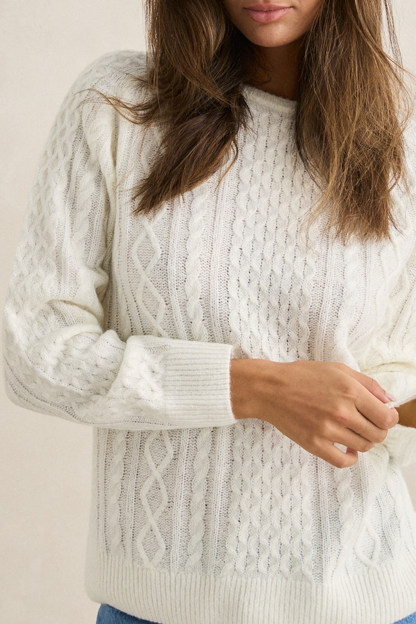 RHYTHM MOHAIR OCEANSIDE KNIT WHT-VINTAGE WHITE 4L