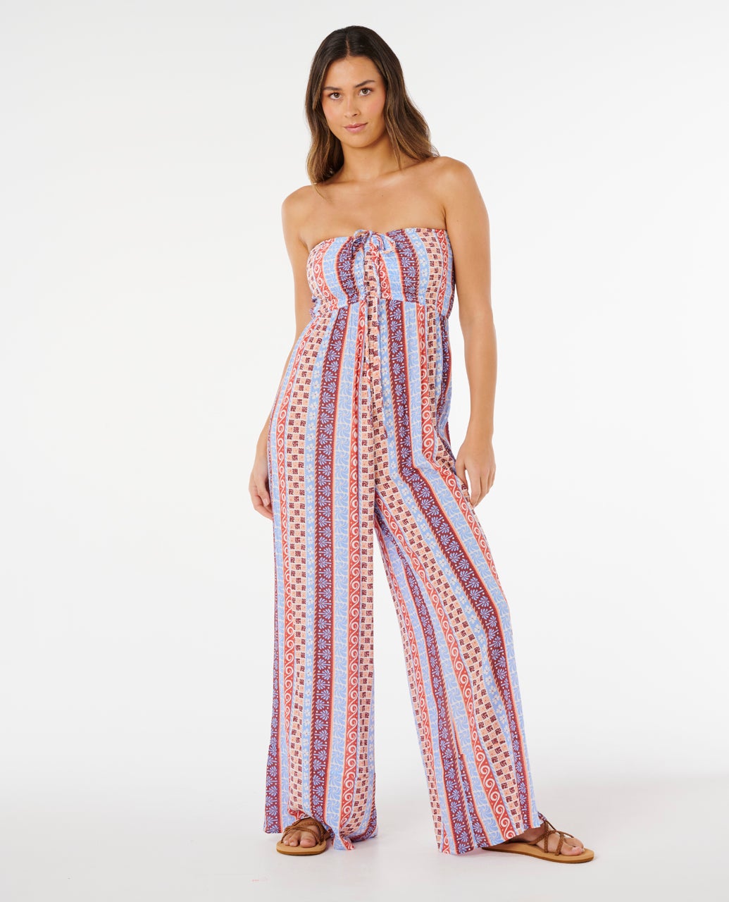 RIP CURL VENTURA SHIRRED JUMPSUIT 0040 - Red S