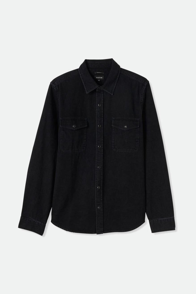 Wayne Stretch L/S Woven Shirt - Washed Black.