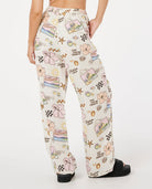 RIP CURL SUNSET LUAU WIDE LEG PANTS 0375-BLACK/OFF WHITE XS
