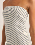RHYTHM DALIA BIAS MIDI DRESS NAV-NAVY STRIPE 2S