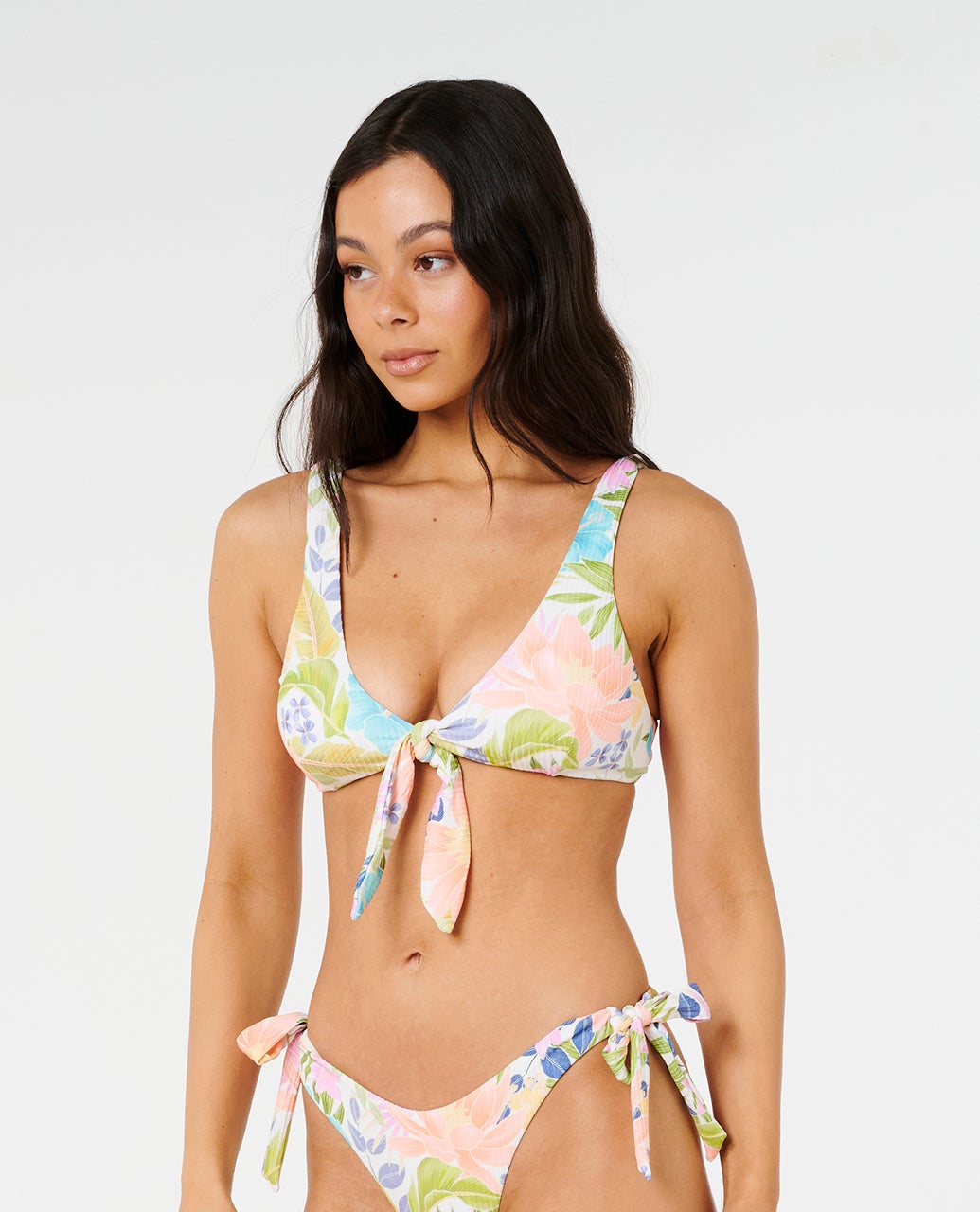 Rip Curl Catalina Island Tie Front Crop Multico L