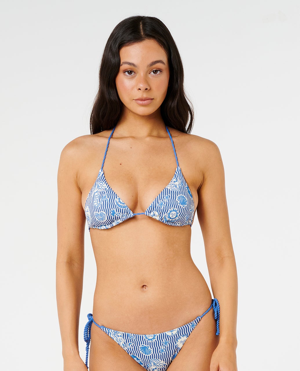 Rip Curl CATALINA WAVES SLIDING TRI Top Vintage Blue L