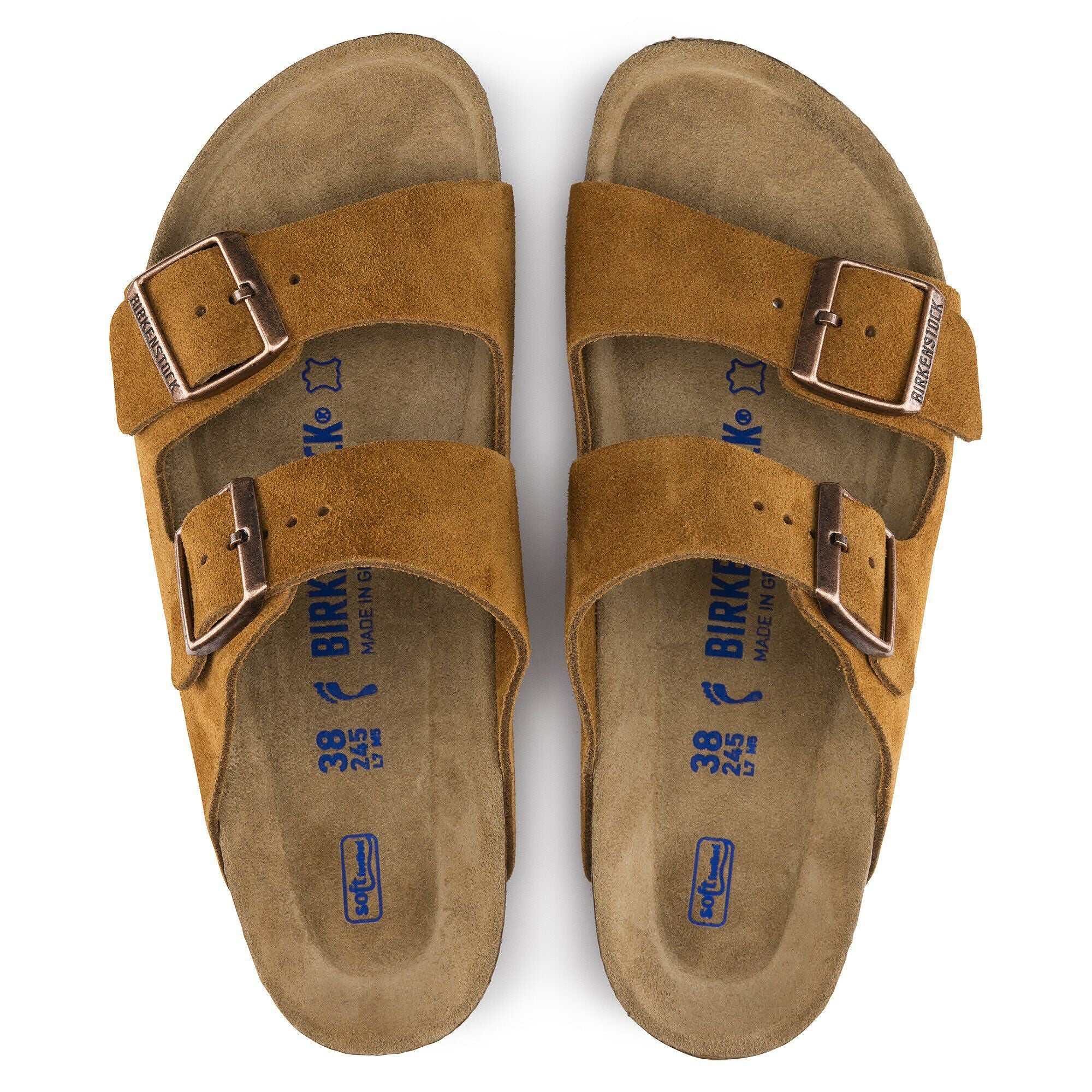 Birkenstock Arizona Soft Footbed Womens Sandal Suede-Mink 6