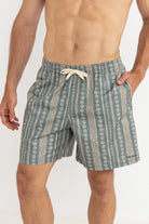 Rhythm Paisley Stripe Beach Short OLI-Olive 32