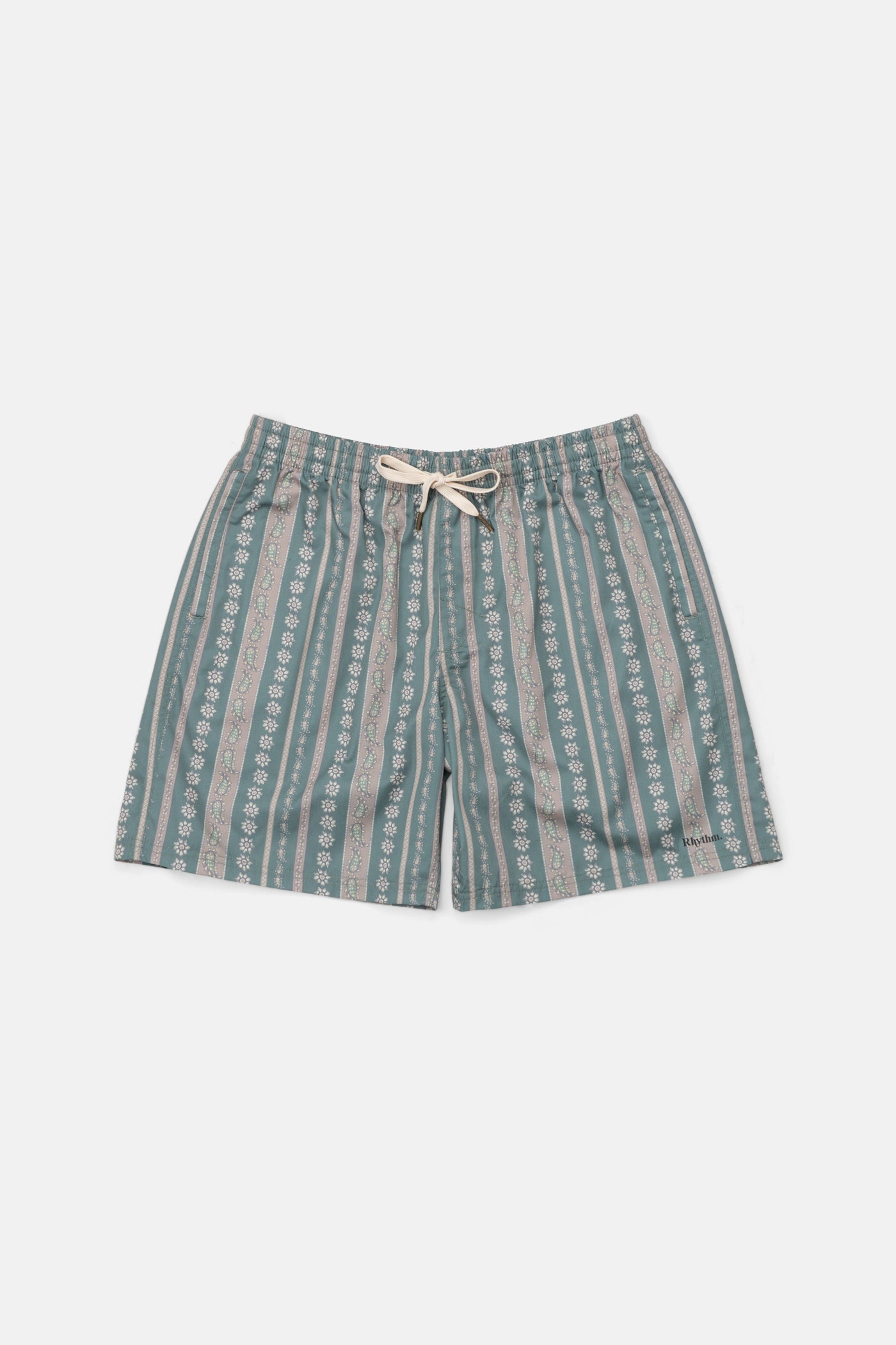 Rhythm Paisley Stripe Beach Short OLI-Olive 32