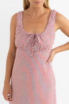 RHYTHM LOLA CHECK MAXI DRESS FIR-FIRE 4L