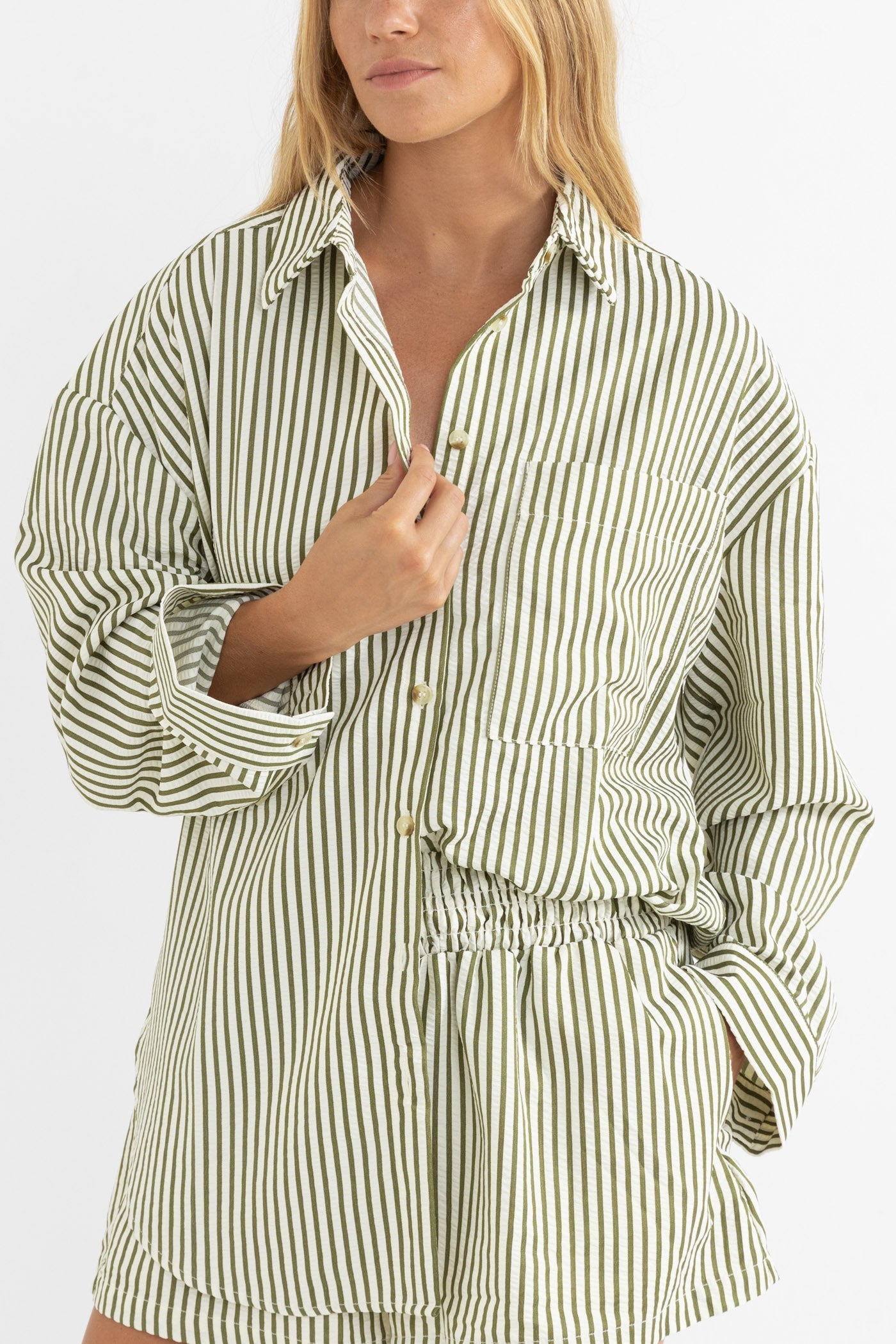 RHYTHM COVE STRIPE LONG SLEEVE SHIRT ALO-ALOE 4L