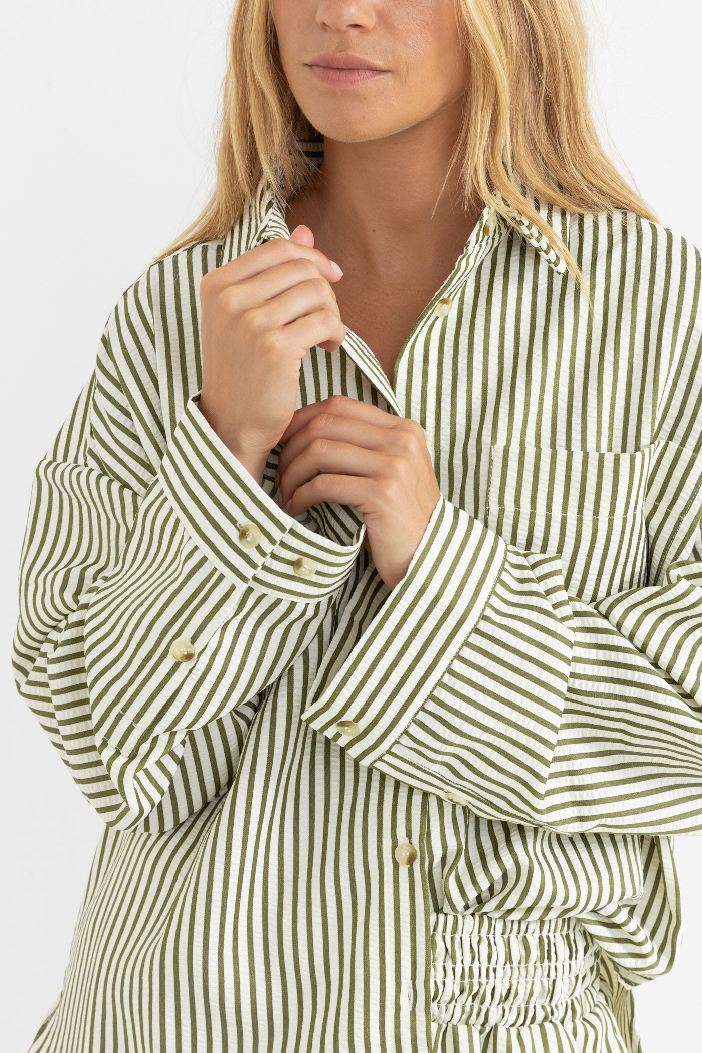 RHYTHM COVE STRIPE LONG SLEEVE SHIRT ALO-ALOE 4L