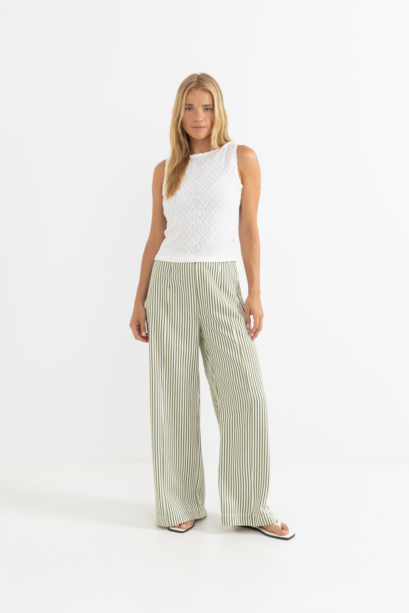 RHYTHM COVE STRIPE WIDE LEG PANT ALO-ALOE 10