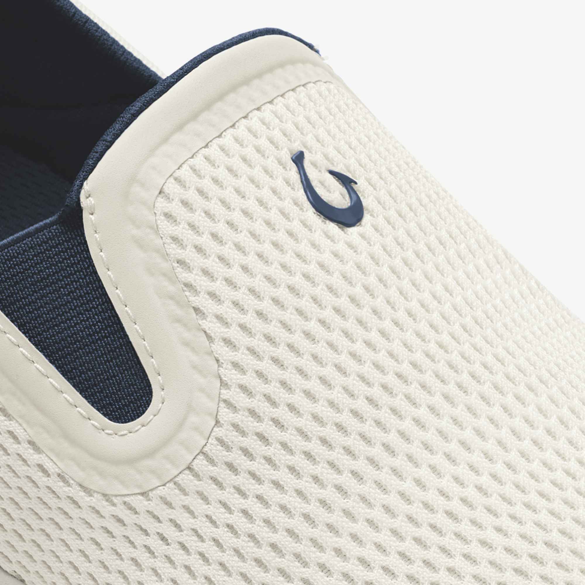 Olukai Moku Slip-On Mens Shoe WSDE-White Sand-Trench Blue 10.5