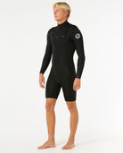 Rip Curl Mens Dawn Patrol 2/2 Long Sleeve Chest Zip Springsuit 0090-Black MT