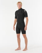 Rip Curl Mens Dawn Patrol 2/2 Chest Zip Springsuit 0090-Black M