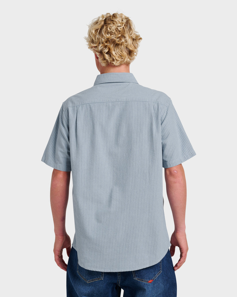 QUIKSILVER MIRRORED CLASSIC TEE CHR-CHARCOAL HEATHER L