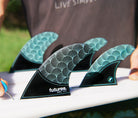 Futures Fins Rasta Honeycomb Quad Fin Black-Teal-NEW