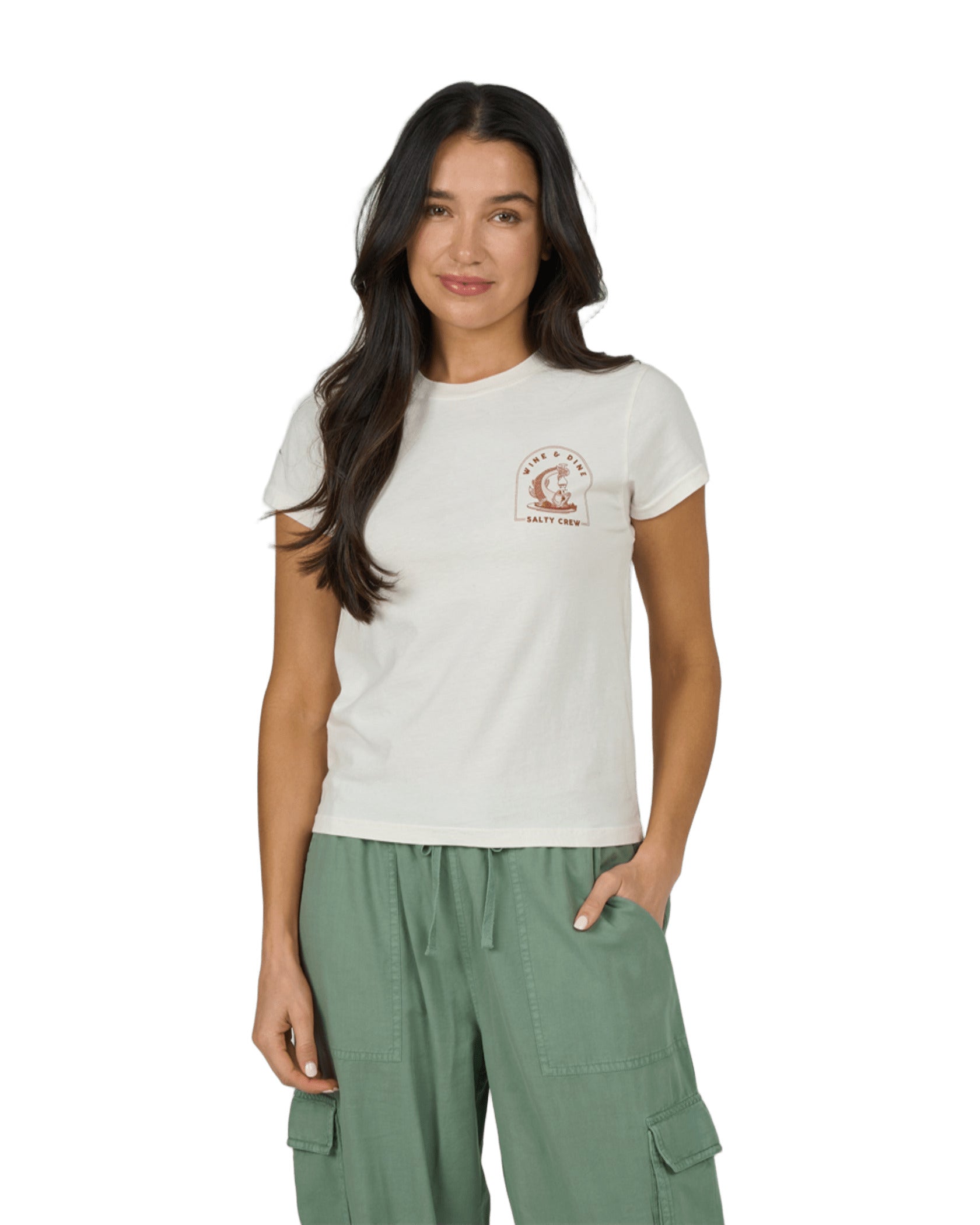 SALTY CREW WINE N DINE MODERN TEE OFF WHITE M