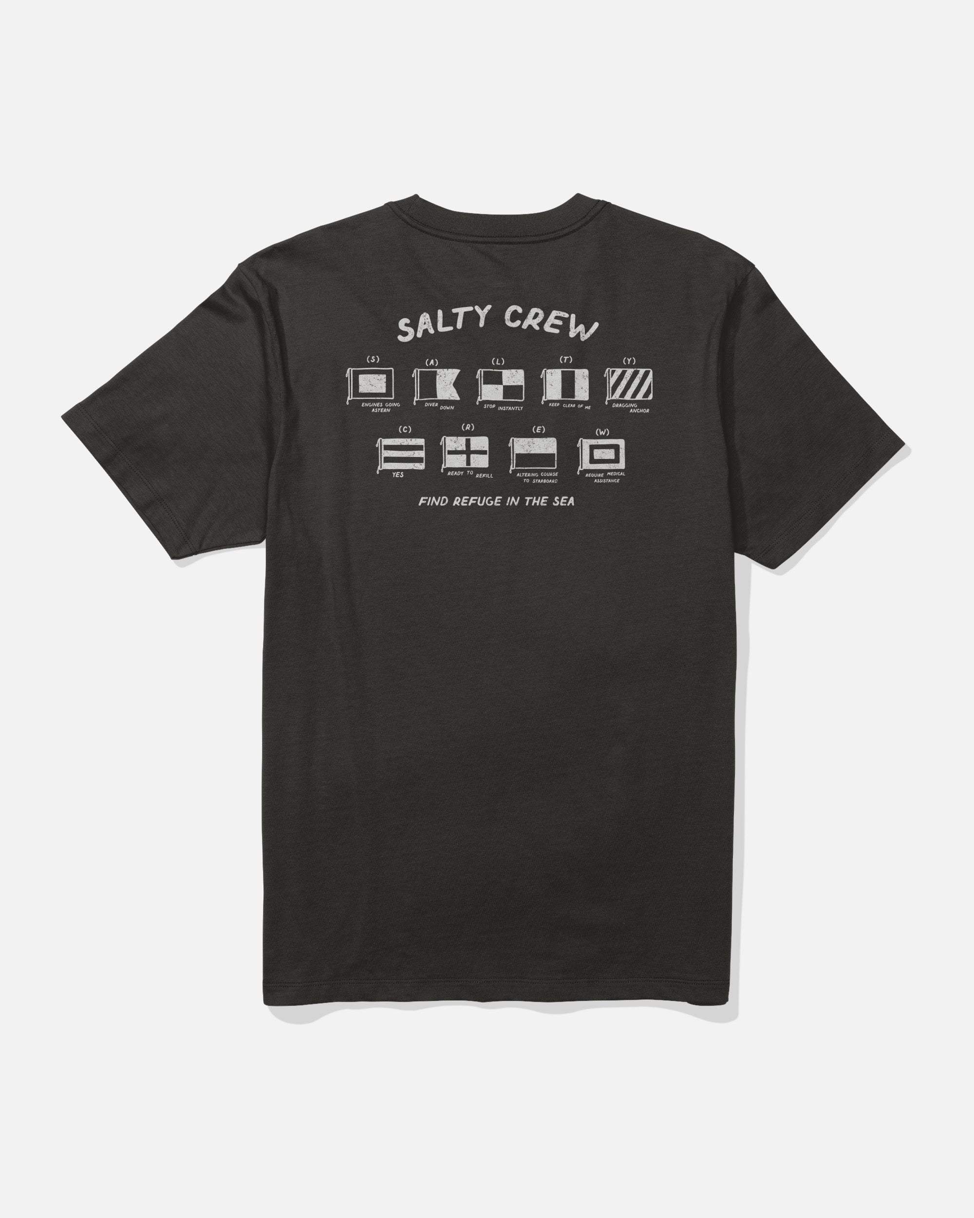 SALTY CREW CALL SIGN SS TEE BLACK L