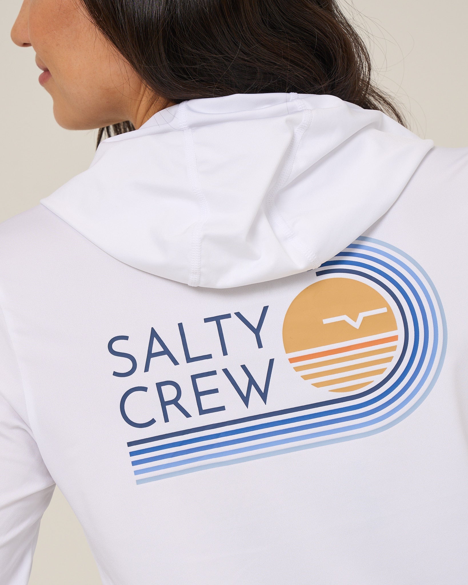 Salty Crew Ombre Wave Hood Sunshirt - White L