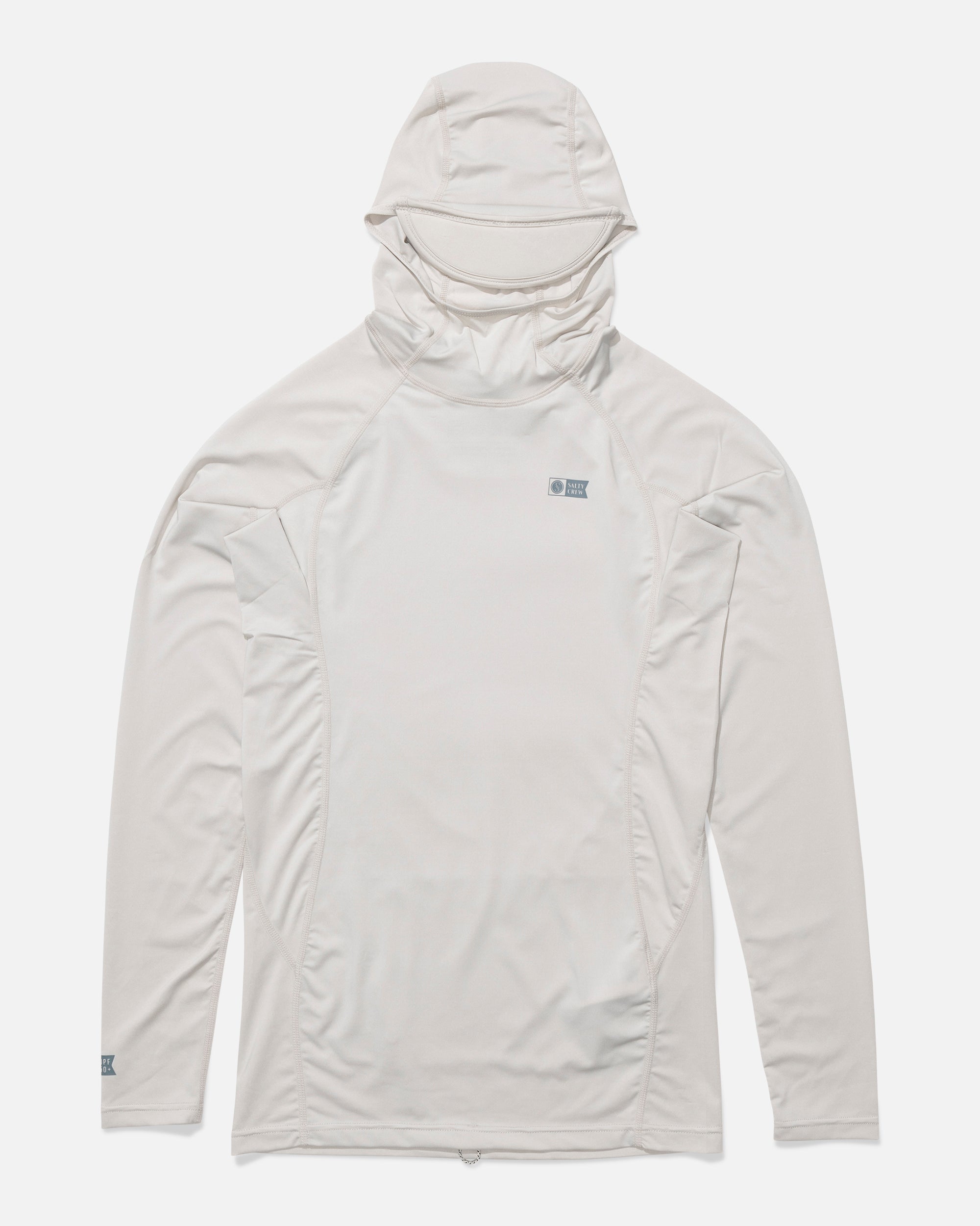 Salty Crew Apex Hood Surf Rashguard - Light Grey XL