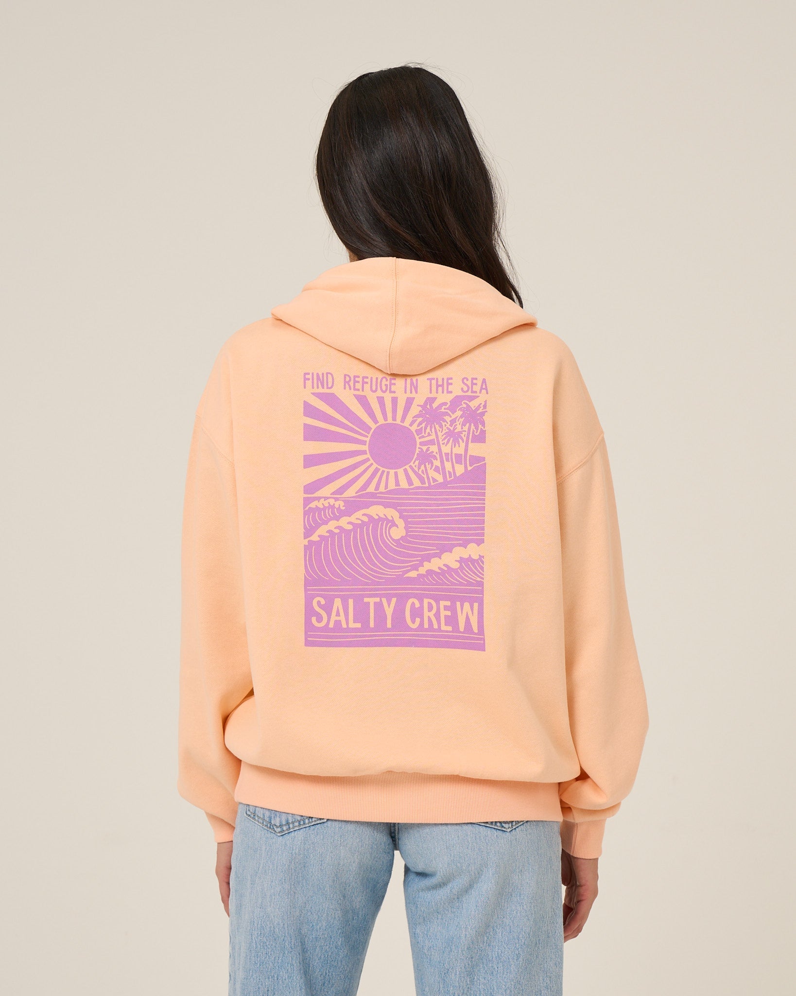 Salty Crew RISE AND SMILE HOODIE - Fleece Apricot L