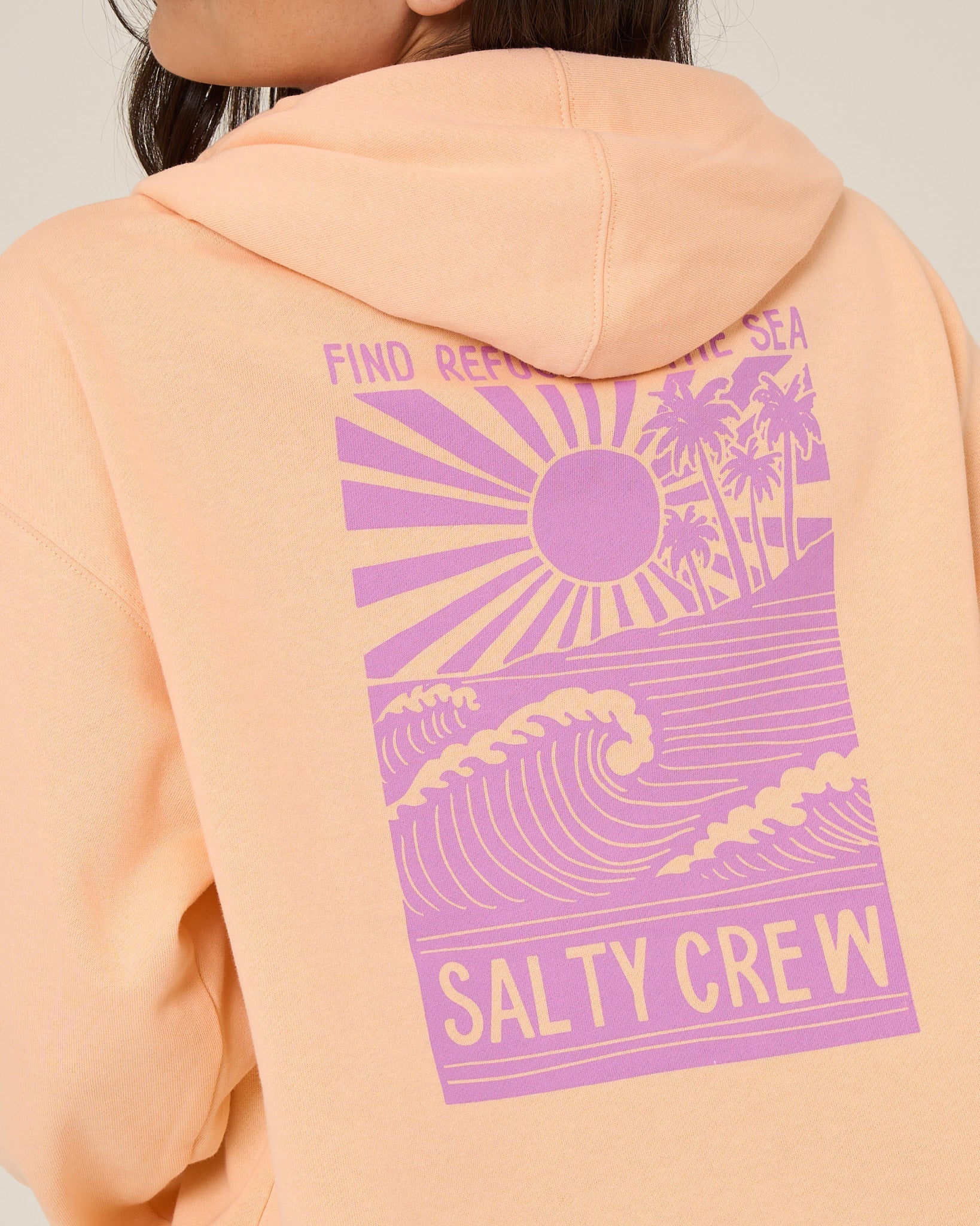 Salty Crew RISE AND SMILE HOODIE - Fleece Apricot S