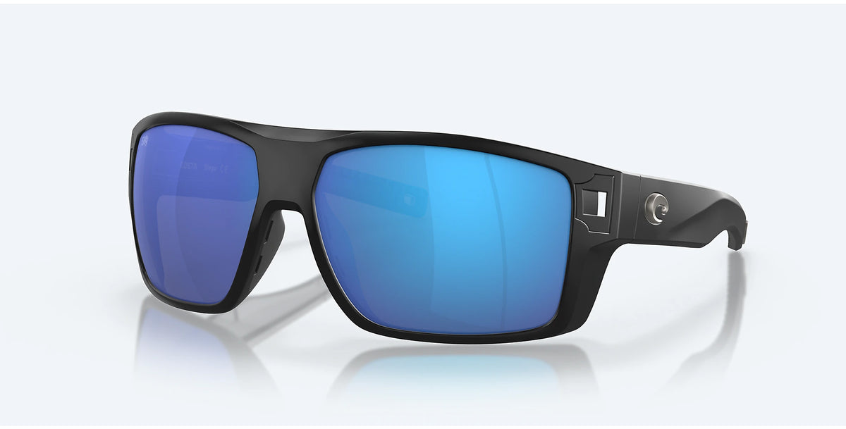 Costa Del Mar Diego Polarized Sunglasses  MatteBlack BlueMirror 580G