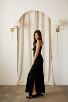 Blanco Twist Front Maxi Dress Black L