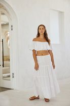 Blanco Flowy Maxi Skirt White S