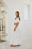 Blanco Flowy Maxi Skirt White S