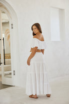 Blanco Flowy Maxi Skirt White S