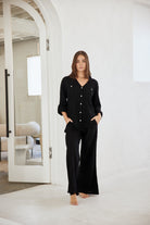 Blanco Two Pocket Long Sleeve Top Black L