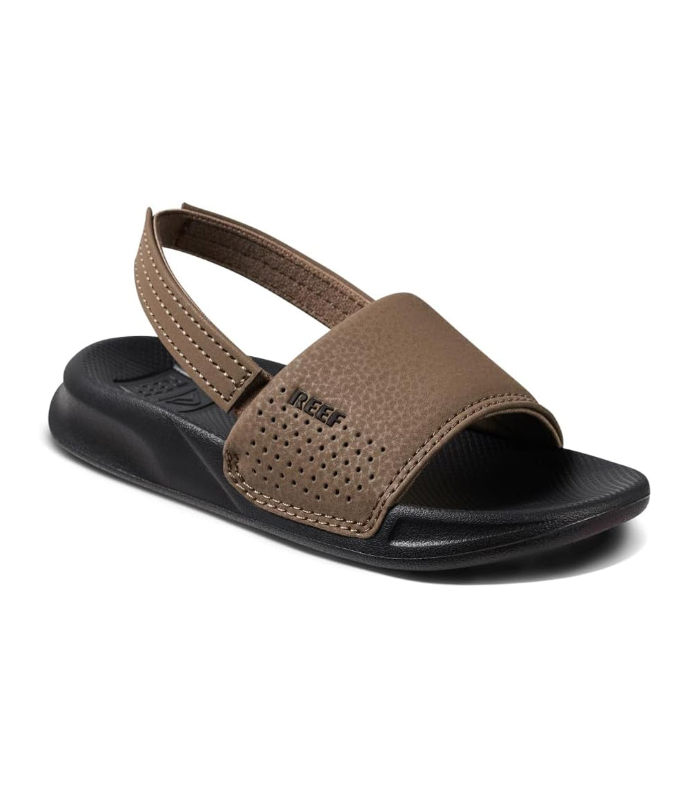 Reef Little One Slide Boys Sandal Black-Tan 11 C