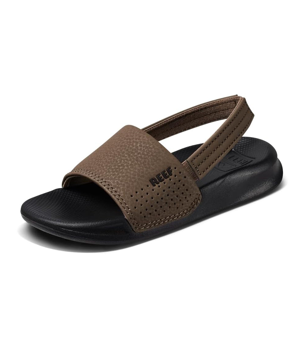 Reef Little One Slide Boys Sandal Black-Tan 3 C