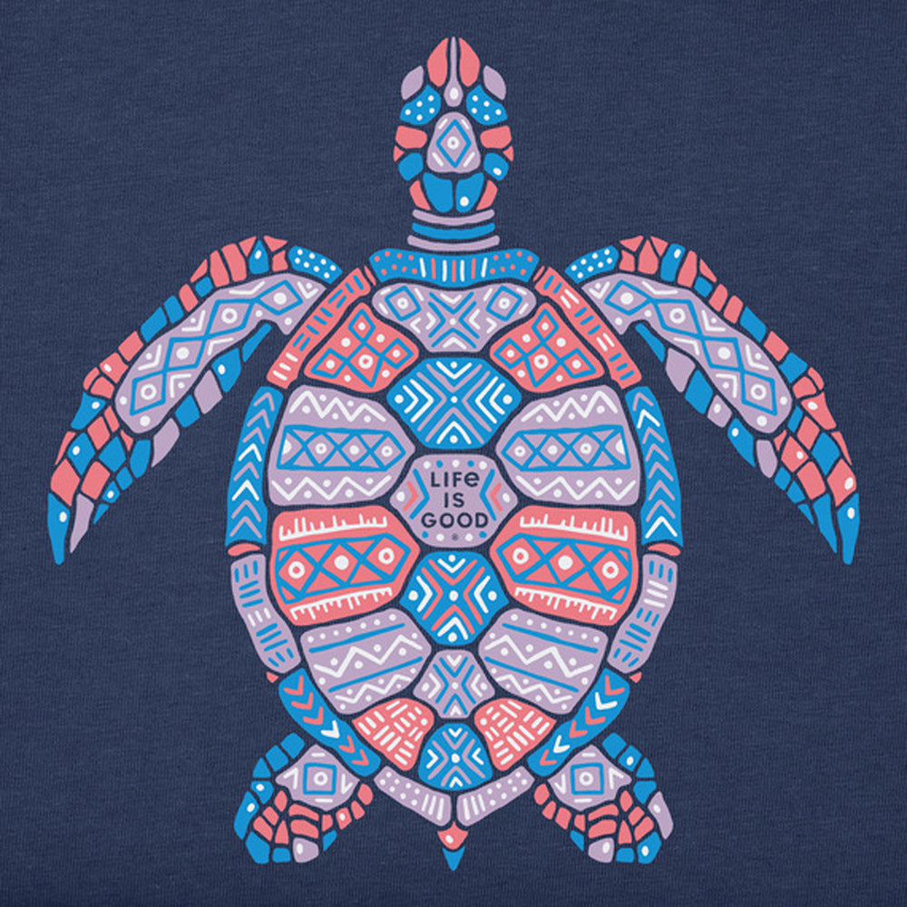 Life Is Good Tribal Sea Turtle Delray Beach SS Tee Beach M