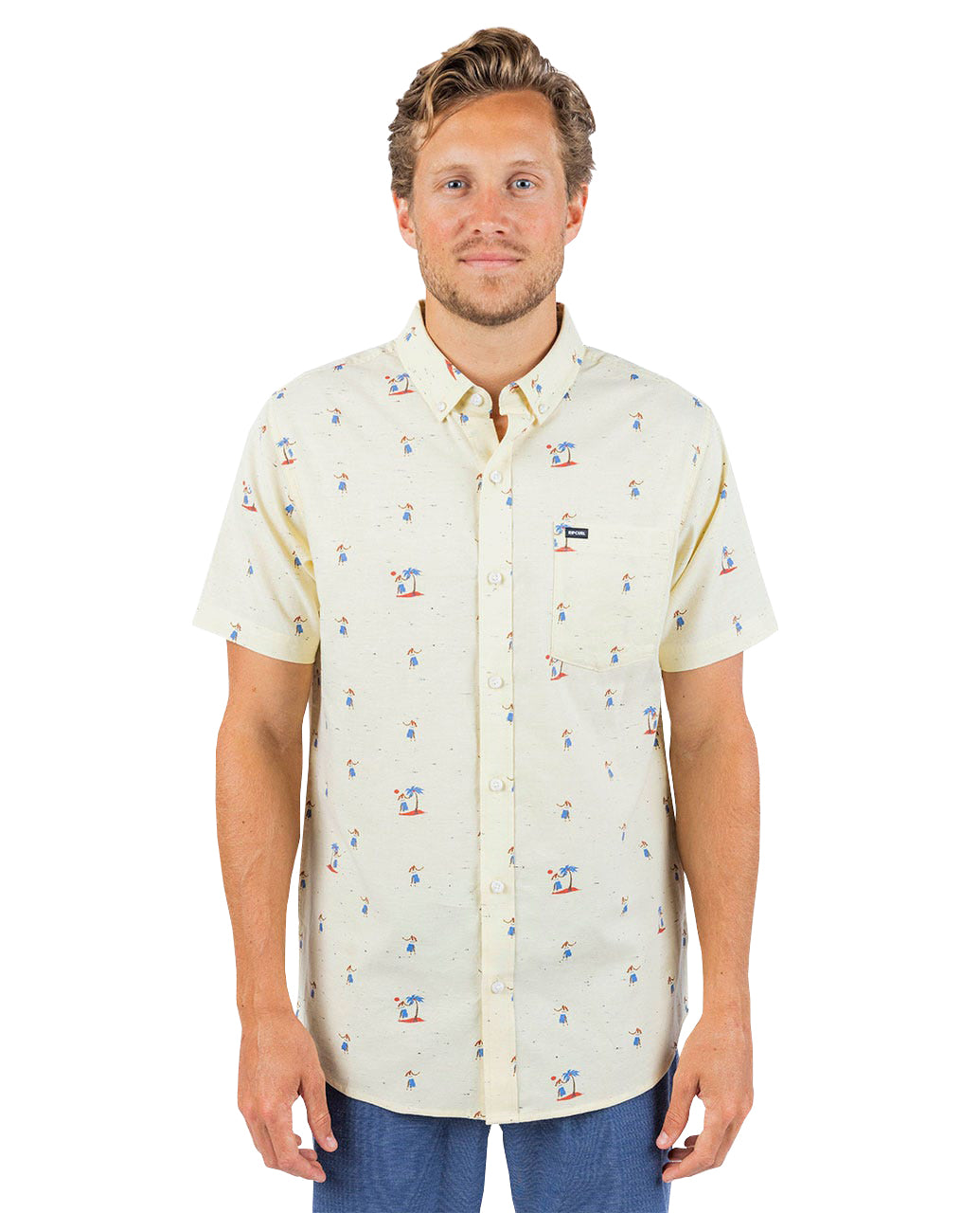 Rip Curl Hula Breach SS Shirt 8872-VINTAGE YELLOW XL