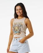 RIP CURL SOUND WAVE RIBBED TANK 0031-NATURAL S