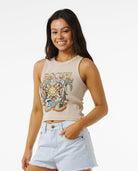 RIP CURL SOUND WAVE RIBBED TANK 0031-NATURAL M