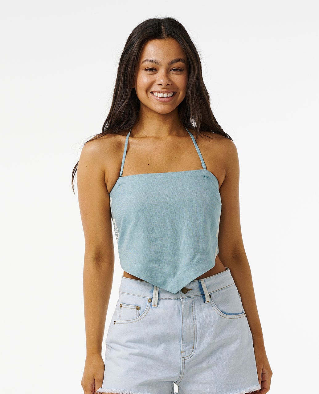 RIP CURL HIBISCUS HEAT HALTER NECK TOP 8962-MID BLUE 2XS