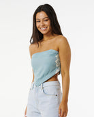 RIP CURL HIBISCUS HEAT HALTER NECK TOP 8962-MID BLUE M