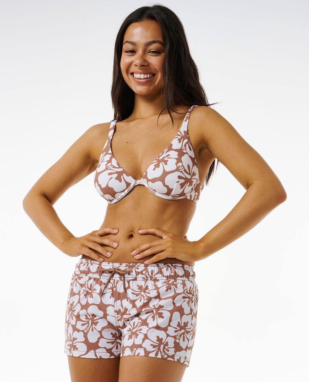 RIP CURL HIBISCUS HEAT 3 VOLLEY 0009-BROWN L