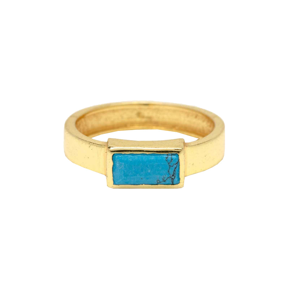 Pura Vida Tulum Turquoise Ring  GOLD 6