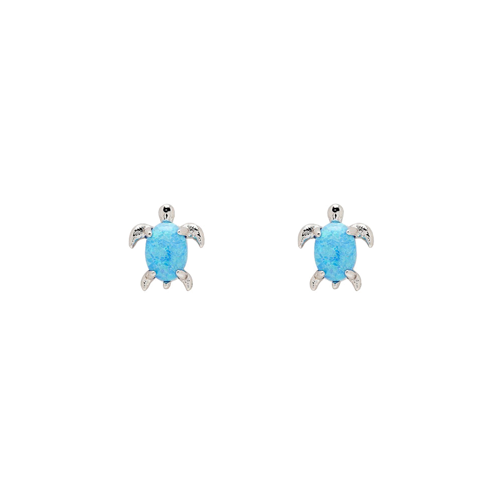 Pura Vida Opal Sea Turtle Earring SILV O/S