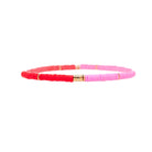 Pura Vida Pink and Red Vinyl Dics Bracelet GOLD O/S
