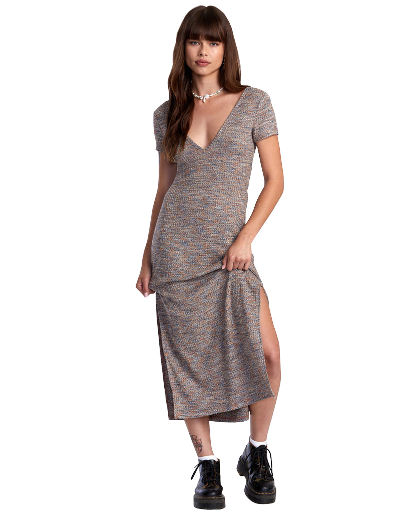 RVCA SMITTEN DRESS MARLED NS CAM XS/6