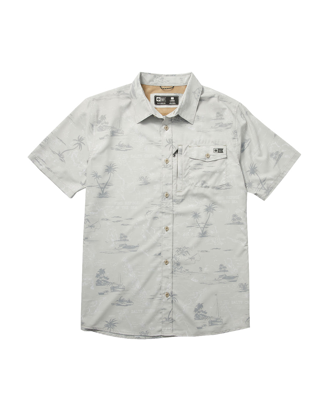 Salty Crew Seafarer SS Tech Woven LightGrey M