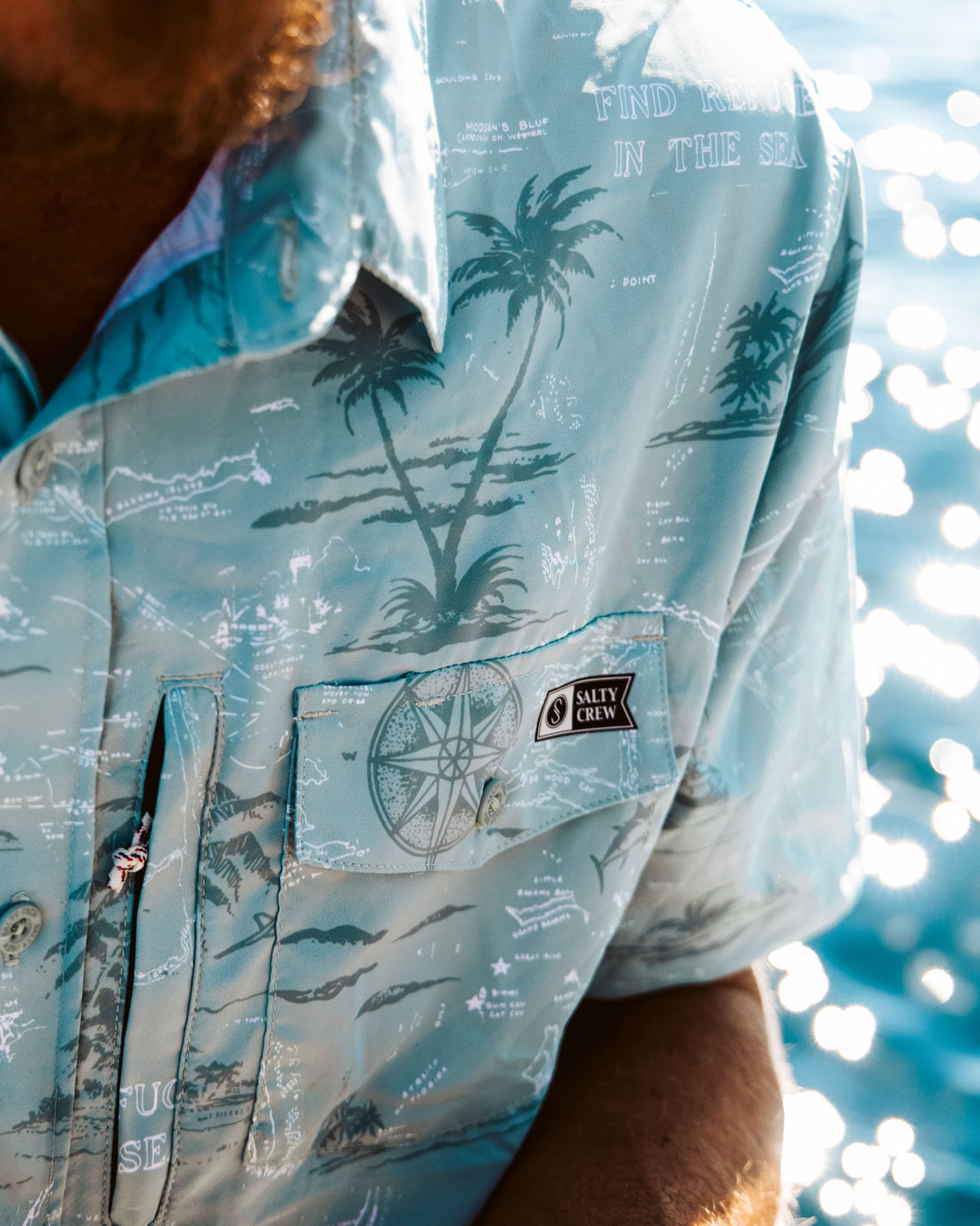 Salty Crew Seafarer SS Tech Woven Mackerel XL