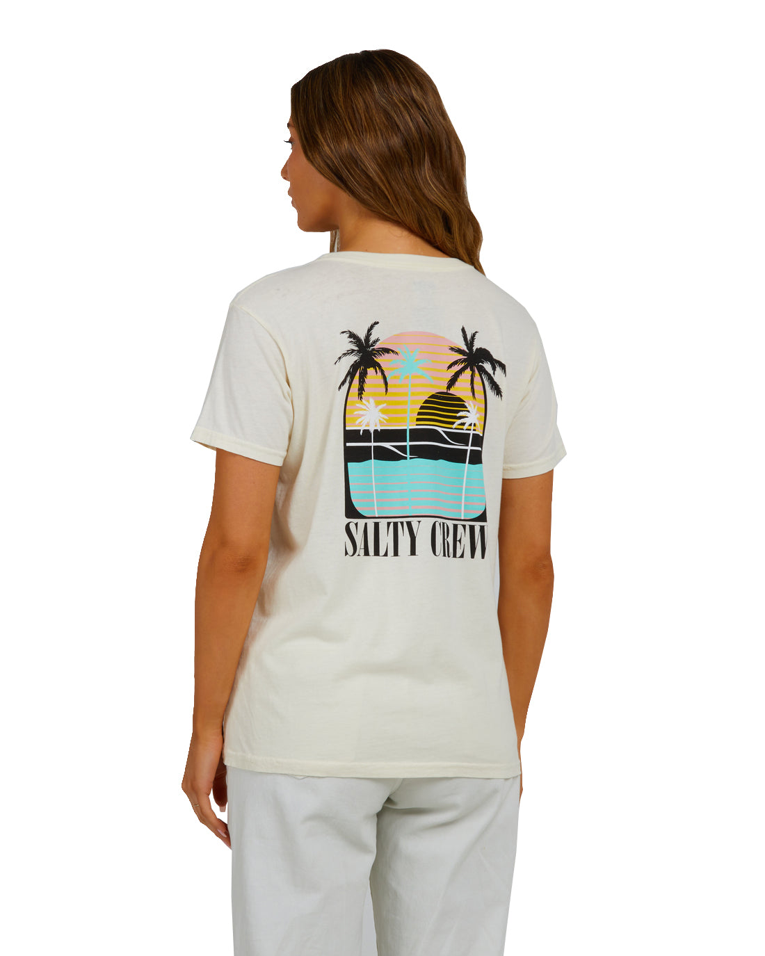 Satly Crew Shades Boyfriend SS Tee Off White L