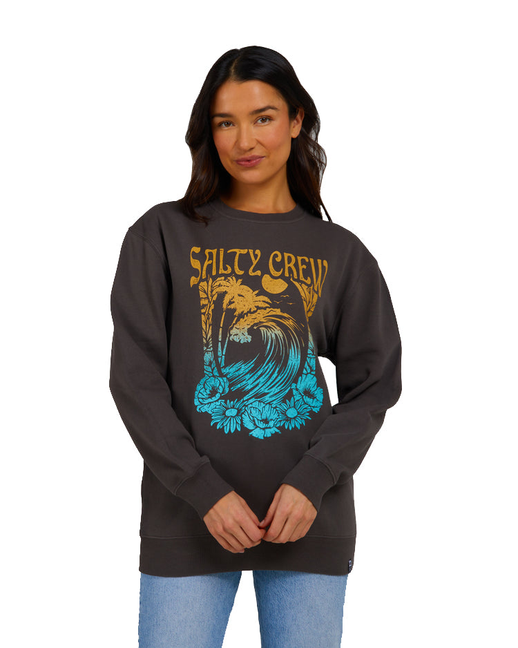 Salty Crew Big Wave Crew Fleece Black S