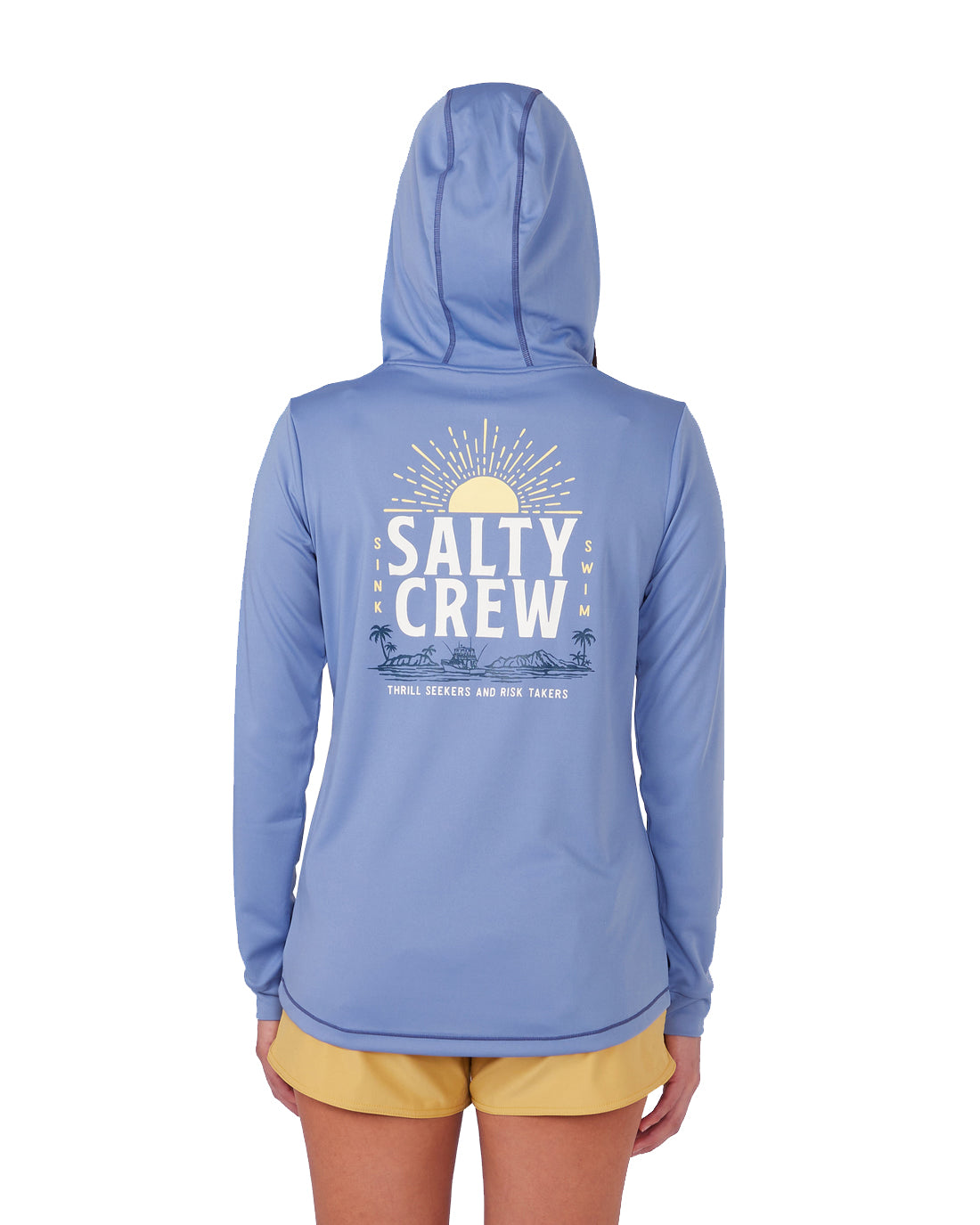 Salty Crew Crusin Hooded Sunshirt  Blue Dusk M