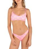 Hurley Smiley Check Reversible Scoop Bikini Bottom